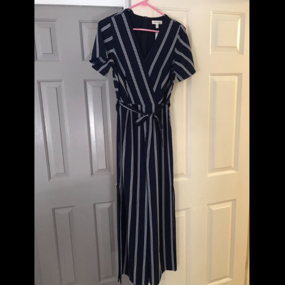 Navy and White Jumpsuit